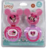 Minnie Mouse 2 Pacifiers with 2 Clips