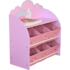 Unicorn Toy Organzier Bookshelf W/ 6 Fabric Bins